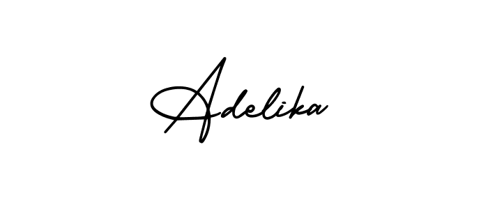 You should practise on your own different ways (AmerikaSignatureDemo-Regular) to write your name (Adelika) in signature. don't let someone else do it for you. Adelika signature style 3 images and pictures png