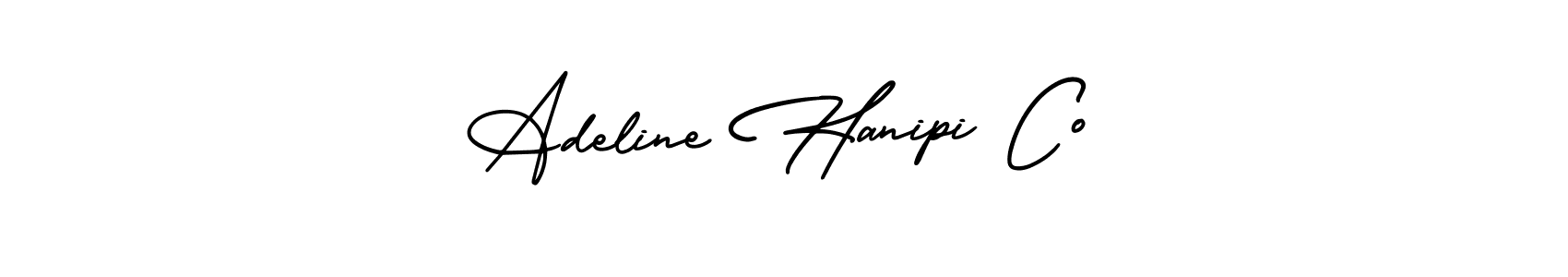 The best way (AmerikaSignatureDemo-Regular) to make a short signature is to pick only two or three words in your name. The name Adeline Hanipi Co include a total of six letters. For converting this name. Adeline Hanipi Co signature style 3 images and pictures png