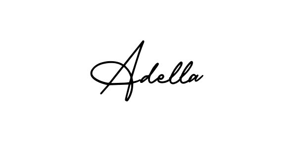 How to make Adella name signature. Use AmerikaSignatureDemo-Regular style for creating short signs online. This is the latest handwritten sign. Adella signature style 3 images and pictures png