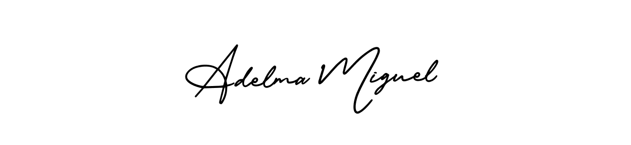 Create a beautiful signature design for name Adelma Miguel. With this signature (AmerikaSignatureDemo-Regular) fonts, you can make a handwritten signature for free. Adelma Miguel signature style 3 images and pictures png