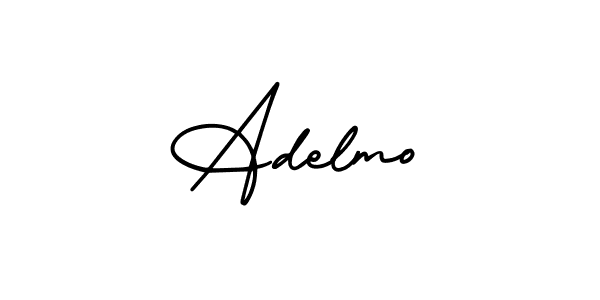 You should practise on your own different ways (AmerikaSignatureDemo-Regular) to write your name (Adelmo) in signature. don't let someone else do it for you. Adelmo signature style 3 images and pictures png