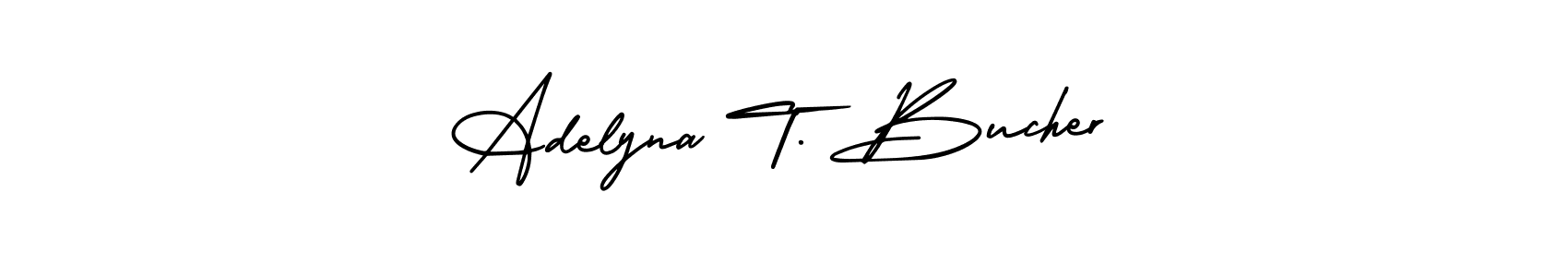 The best way (AmerikaSignatureDemo-Regular) to make a short signature is to pick only two or three words in your name. The name Adelyna T. Bucher include a total of six letters. For converting this name. Adelyna T. Bucher signature style 3 images and pictures png