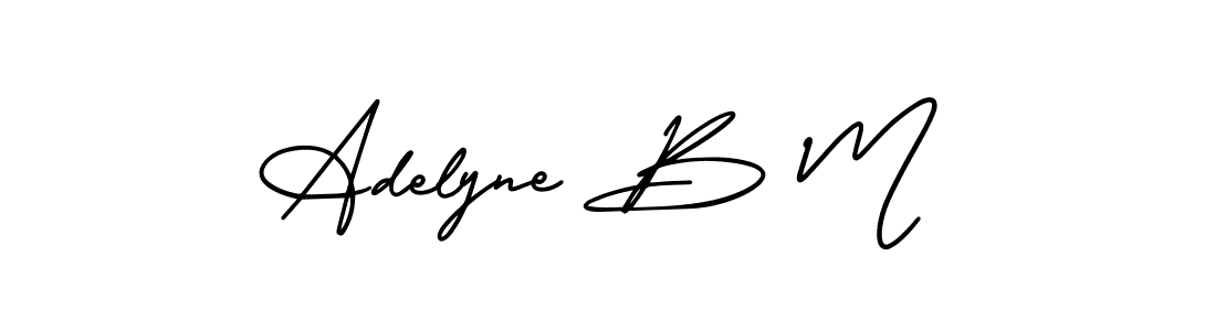 Use a signature maker to create a handwritten signature online. With this signature software, you can design (AmerikaSignatureDemo-Regular) your own signature for name Adelyne B M. Adelyne B M signature style 3 images and pictures png