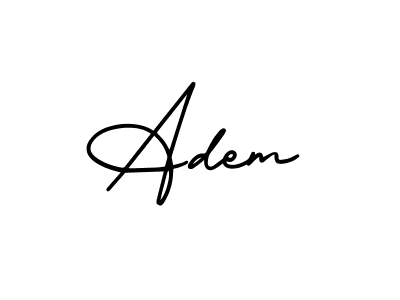 Make a beautiful signature design for name Adem. With this signature (AmerikaSignatureDemo-Regular) style, you can create a handwritten signature for free. Adem signature style 3 images and pictures png