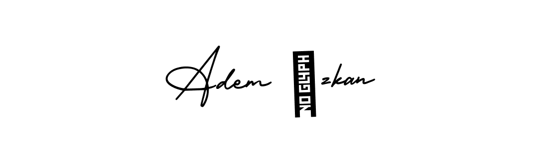 The best way (AmerikaSignatureDemo-Regular) to make a short signature is to pick only two or three words in your name. The name Adem özkan include a total of six letters. For converting this name. Adem özkan signature style 3 images and pictures png