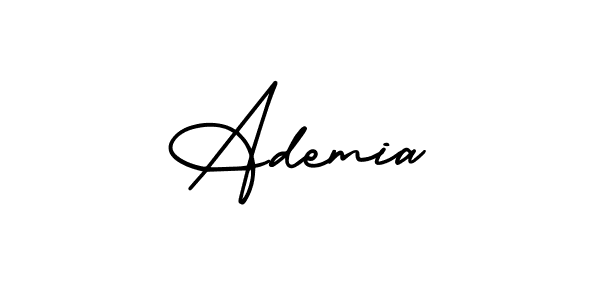 The best way (AmerikaSignatureDemo-Regular) to make a short signature is to pick only two or three words in your name. The name Ademia include a total of six letters. For converting this name. Ademia signature style 3 images and pictures png