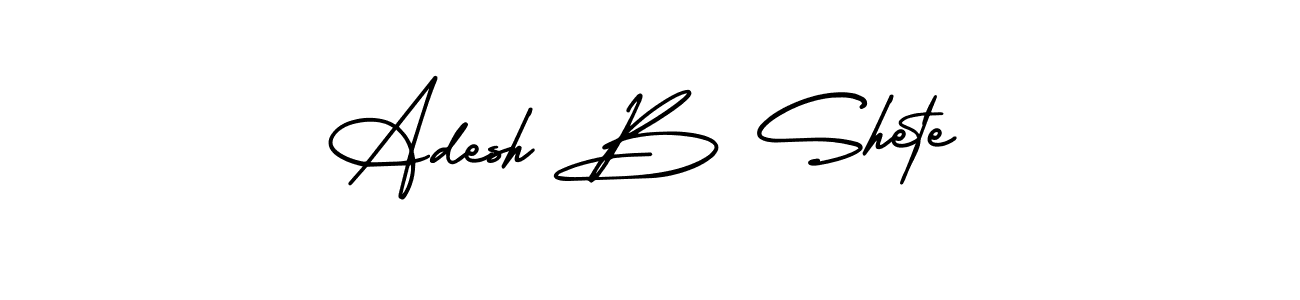 if you are searching for the best signature style for your name Adesh B Shete. so please give up your signature search. here we have designed multiple signature styles  using AmerikaSignatureDemo-Regular. Adesh B Shete signature style 3 images and pictures png