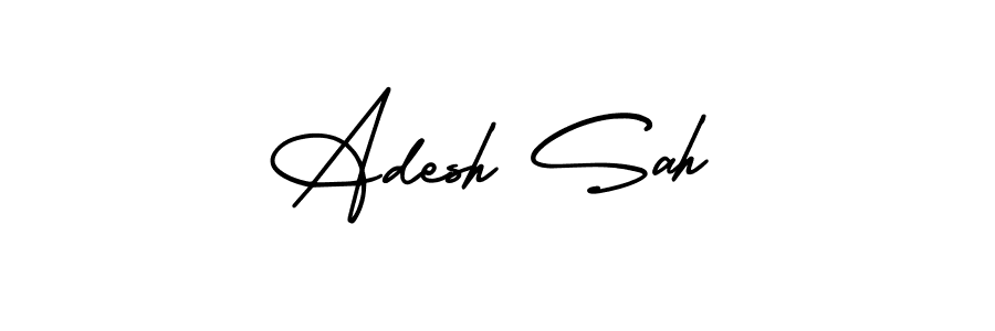 This is the best signature style for the Adesh Sah name. Also you like these signature font (AmerikaSignatureDemo-Regular). Mix name signature. Adesh Sah signature style 3 images and pictures png