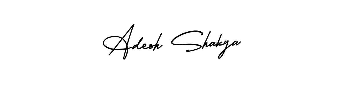 You should practise on your own different ways (AmerikaSignatureDemo-Regular) to write your name (Adesh Shakya) in signature. don't let someone else do it for you. Adesh Shakya signature style 3 images and pictures png