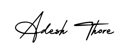 Discover how Adesh Thore looks in an executive cursive font (AmerikaSignatureDemo-Regular). Perfect for legal documents, invoices, and certificates. Adesh Thore signature style 3 images and pictures png