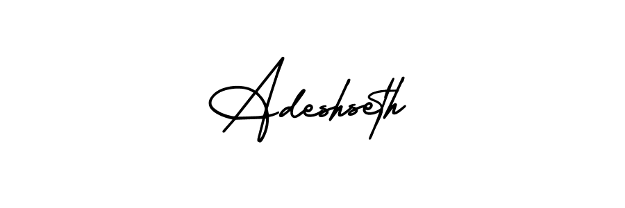 You should practise on your own different ways (AmerikaSignatureDemo-Regular) to write your name (Adeshseth) in signature. don't let someone else do it for you. Adeshseth signature style 3 images and pictures png