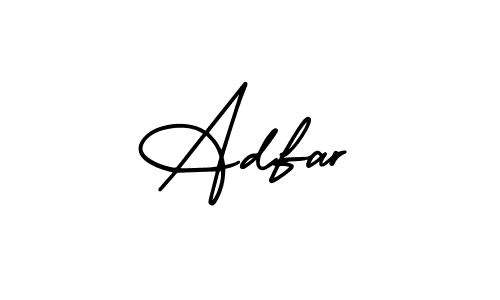 How to make Adfar name signature. Use AmerikaSignatureDemo-Regular style for creating short signs online. This is the latest handwritten sign. Adfar signature style 3 images and pictures png