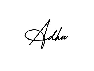 It looks lik you need a new signature style for name Adha. Design unique handwritten (AmerikaSignatureDemo-Regular) signature with our free signature maker in just a few clicks. Adha signature style 3 images and pictures png
