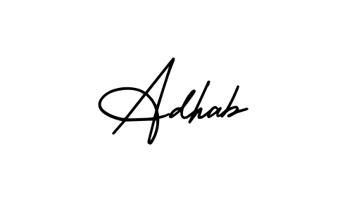 Also we have Adhab name is the best signature style. Create professional handwritten signature collection using AmerikaSignatureDemo-Regular autograph style. Adhab signature style 3 images and pictures png