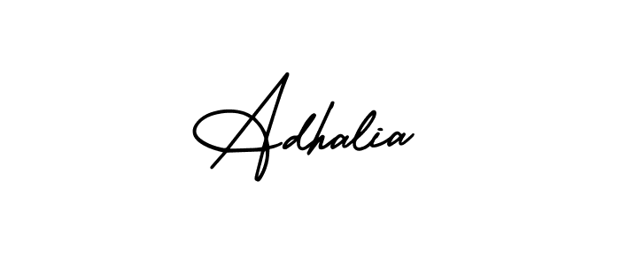 How to make Adhalia name signature. Use AmerikaSignatureDemo-Regular style for creating short signs online. This is the latest handwritten sign. Adhalia signature style 3 images and pictures png