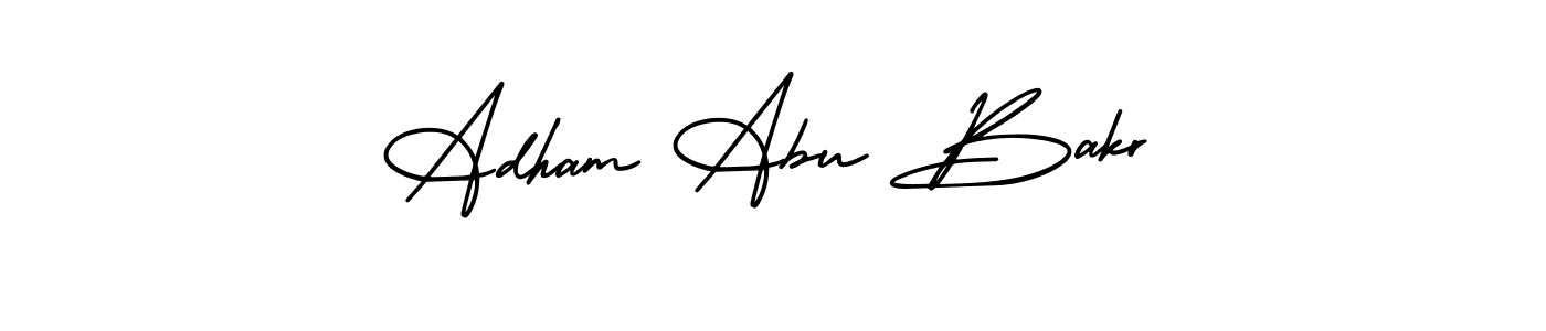 See photos of Adham Abu Bakr official signature by Spectra . Check more albums & portfolios. Read reviews & check more about AmerikaSignatureDemo-Regular font. Adham Abu Bakr signature style 3 images and pictures png