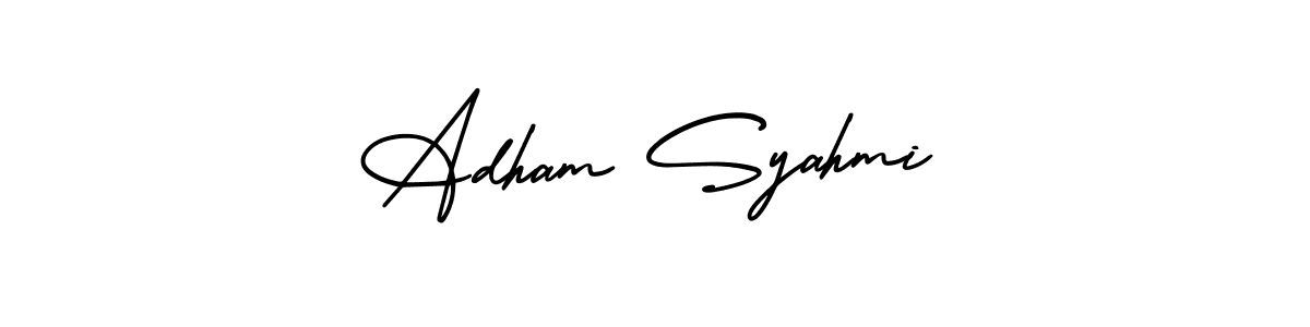 Adham Syahmi stylish signature style. Best Handwritten Sign (AmerikaSignatureDemo-Regular) for my name. Handwritten Signature Collection Ideas for my name Adham Syahmi. Adham Syahmi signature style 3 images and pictures png