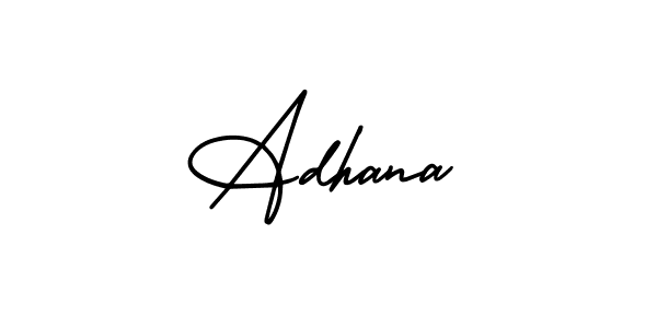 Adhana stylish signature style. Best Handwritten Sign (AmerikaSignatureDemo-Regular) for my name. Handwritten Signature Collection Ideas for my name Adhana. Adhana signature style 3 images and pictures png