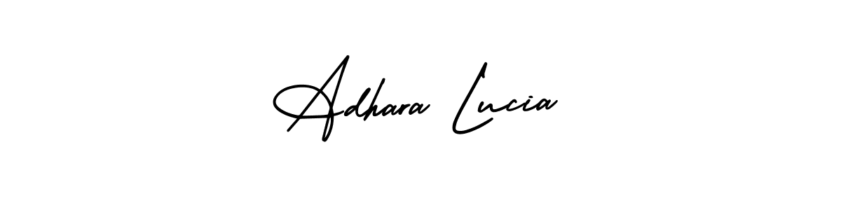 Similarly AmerikaSignatureDemo-Regular is the best handwritten signature design. Signature creator online .You can use it as an online autograph creator for name Adhara Lucia. Adhara Lucia signature style 3 images and pictures png