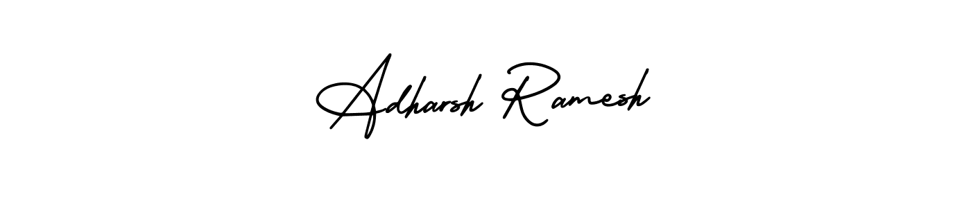 AmerikaSignatureDemo-Regular is a professional signature style that is perfect for those who want to add a touch of class to their signature. It is also a great choice for those who want to make their signature more unique. Get Adharsh Ramesh name to fancy signature for free. Adharsh Ramesh signature style 3 images and pictures png