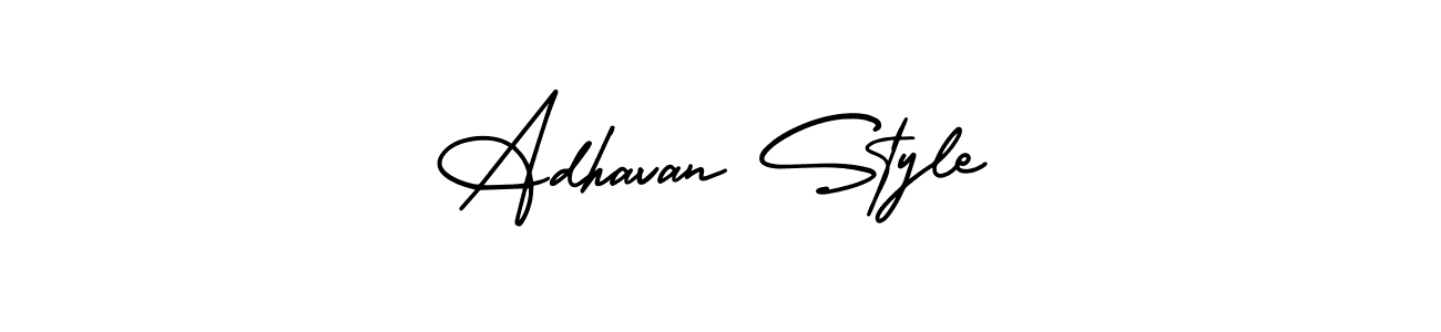 The best way (AmerikaSignatureDemo-Regular) to make a short signature is to pick only two or three words in your name. The name Adhavan Style include a total of six letters. For converting this name. Adhavan Style signature style 3 images and pictures png