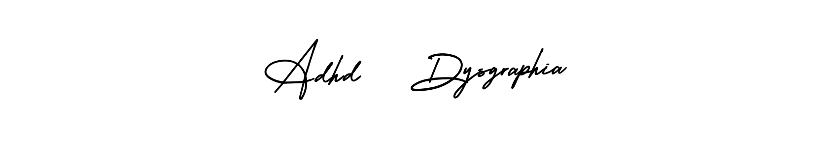 How to make Adhd   Dysgraphia name signature. Use AmerikaSignatureDemo-Regular style for creating short signs online. This is the latest handwritten sign. Adhd   Dysgraphia signature style 3 images and pictures png