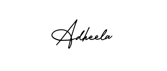 AmerikaSignatureDemo-Regular is a professional signature style that is perfect for those who want to add a touch of class to their signature. It is also a great choice for those who want to make their signature more unique. Get Adheela name to fancy signature for free. Adheela signature style 3 images and pictures png