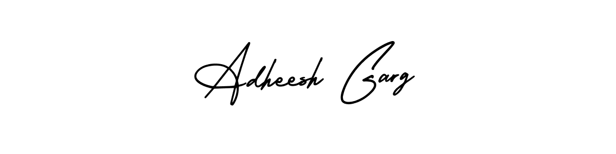 You should practise on your own different ways (AmerikaSignatureDemo-Regular) to write your name (Adheesh Garg) in signature. don't let someone else do it for you. Adheesh Garg signature style 3 images and pictures png