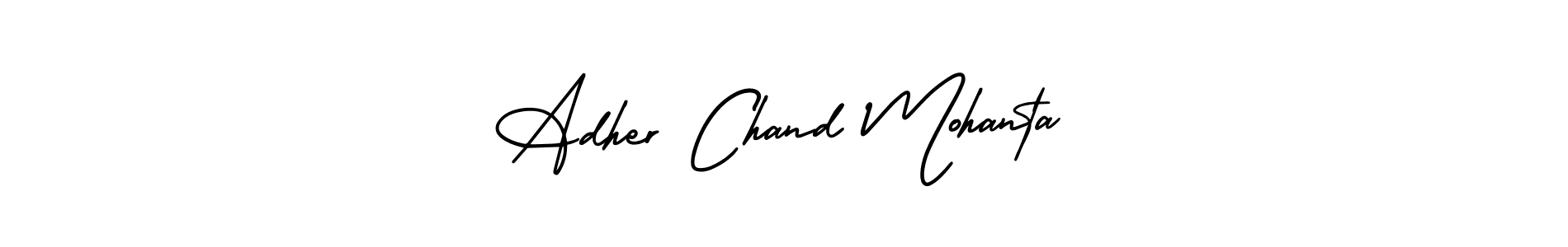 if you are searching for the best signature style for your name Adher Chand Mohanta. so please give up your signature search. here we have designed multiple signature styles  using AmerikaSignatureDemo-Regular. Adher Chand Mohanta signature style 3 images and pictures png