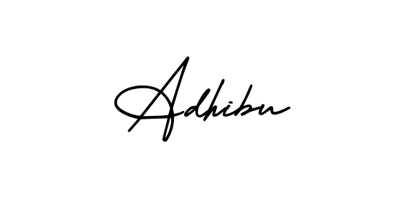 You should practise on your own different ways (AmerikaSignatureDemo-Regular) to write your name (Adhibu) in signature. don't let someone else do it for you. Adhibu signature style 3 images and pictures png