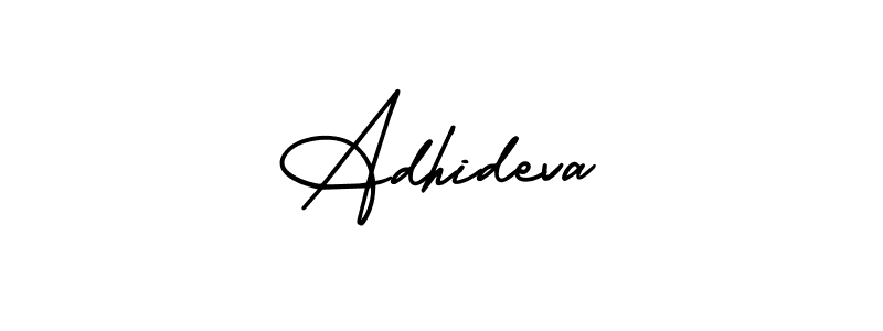 You should practise on your own different ways (AmerikaSignatureDemo-Regular) to write your name (Adhideva) in signature. don't let someone else do it for you. Adhideva signature style 3 images and pictures png