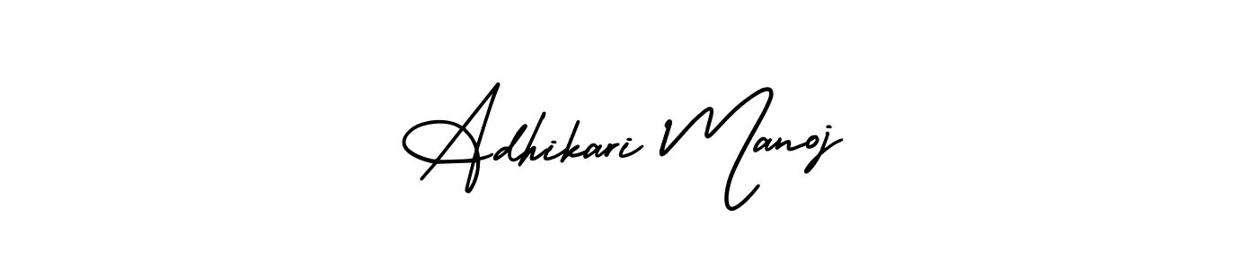 Design your own signature with our free online signature maker. With this signature software, you can create a handwritten (AmerikaSignatureDemo-Regular) signature for name Adhikari Manoj. Adhikari Manoj signature style 3 images and pictures png