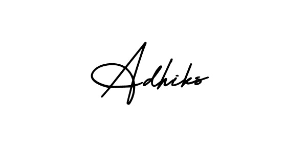 Similarly AmerikaSignatureDemo-Regular is the best handwritten signature design. Signature creator online .You can use it as an online autograph creator for name Adhiks. Adhiks signature style 3 images and pictures png