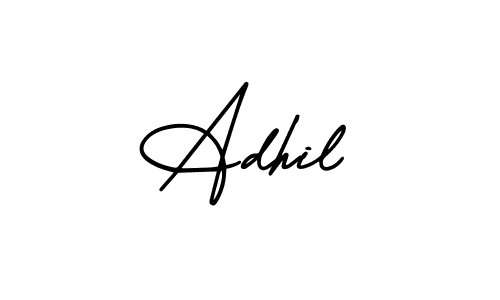 How to Draw Adhil signature style? AmerikaSignatureDemo-Regular is a latest design signature styles for name Adhil. Adhil signature style 3 images and pictures png