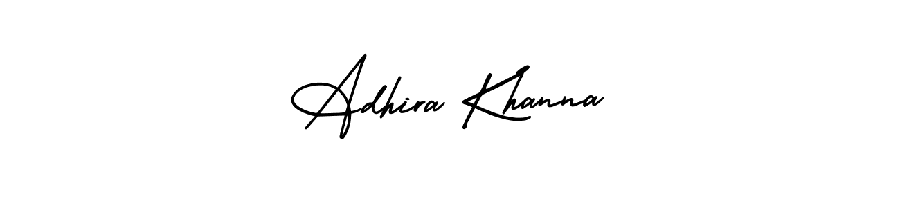 Adhira Khanna stylish signature style. Best Handwritten Sign (AmerikaSignatureDemo-Regular) for my name. Handwritten Signature Collection Ideas for my name Adhira Khanna. Adhira Khanna signature style 3 images and pictures png