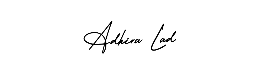 Similarly AmerikaSignatureDemo-Regular is the best handwritten signature design. Signature creator online .You can use it as an online autograph creator for name Adhira Lad. Adhira Lad signature style 3 images and pictures png