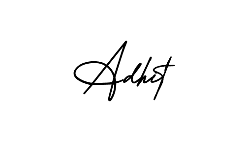 How to make Adhit name signature. Use AmerikaSignatureDemo-Regular style for creating short signs online. This is the latest handwritten sign. Adhit signature style 3 images and pictures png