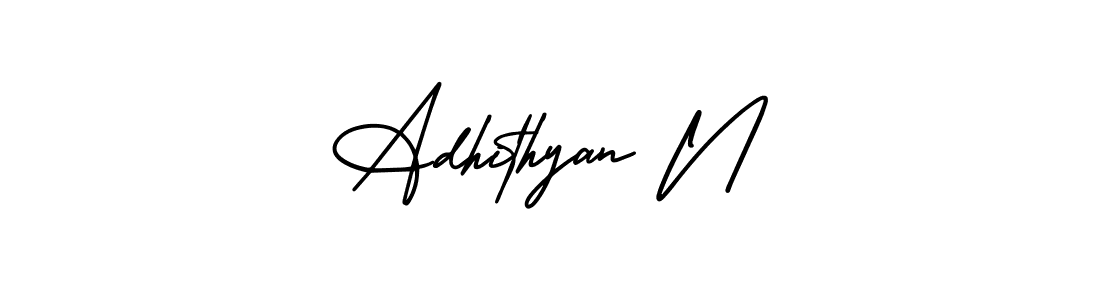 if you are searching for the best signature style for your name Adhithyan N. so please give up your signature search. here we have designed multiple signature styles  using AmerikaSignatureDemo-Regular. Adhithyan N signature style 3 images and pictures png