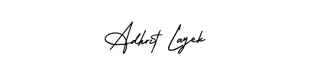 Design your own signature with our free online signature maker. With this signature software, you can create a handwritten (AmerikaSignatureDemo-Regular) signature for name Adhrit Layek. Adhrit Layek signature style 3 images and pictures png