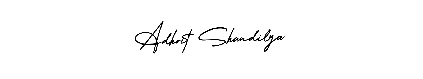 You can use this online signature creator to create a handwritten signature for the name Adhrit Shandilya. This is the best online autograph maker. Adhrit Shandilya signature style 3 images and pictures png