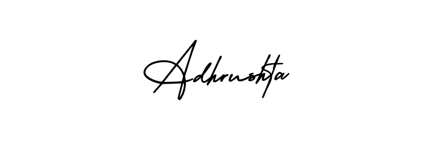 You should practise on your own different ways (AmerikaSignatureDemo-Regular) to write your name (Adhrushta) in signature. don't let someone else do it for you. Adhrushta signature style 3 images and pictures png