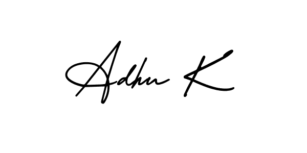 You can use this online signature creator to create a handwritten signature for the name Adhu K. This is the best online autograph maker. Adhu K signature style 3 images and pictures png