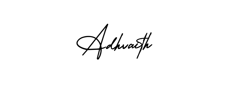 How to make Adhvaith name signature. Use AmerikaSignatureDemo-Regular style for creating short signs online. This is the latest handwritten sign. Adhvaith signature style 3 images and pictures png