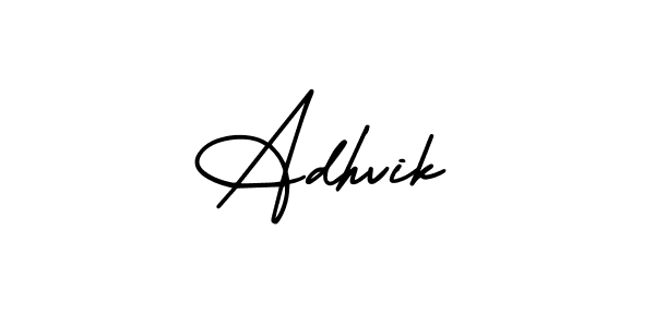 Adhvik stylish signature style. Best Handwritten Sign (AmerikaSignatureDemo-Regular) for my name. Handwritten Signature Collection Ideas for my name Adhvik. Adhvik signature style 3 images and pictures png