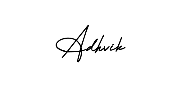 Adhvik stylish signature style. Best Handwritten Sign (AmerikaSignatureDemo-Regular) for my name. Handwritten Signature Collection Ideas for my name Adhvik. Adhvik signature style 3 images and pictures png