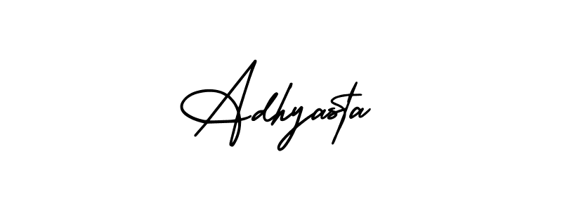 The best way (AmerikaSignatureDemo-Regular) to make a short signature is to pick only two or three words in your name. The name Adhyasta include a total of six letters. For converting this name. Adhyasta signature style 3 images and pictures png