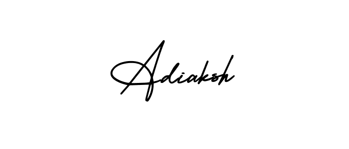 The best way (AmerikaSignatureDemo-Regular) to make a short signature is to pick only two or three words in your name. The name Adiaksh include a total of six letters. For converting this name. Adiaksh signature style 3 images and pictures png