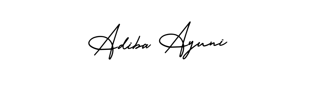 AmerikaSignatureDemo-Regular is a professional signature style that is perfect for those who want to add a touch of class to their signature. It is also a great choice for those who want to make their signature more unique. Get Adiba Ayuni name to fancy signature for free. Adiba Ayuni signature style 3 images and pictures png