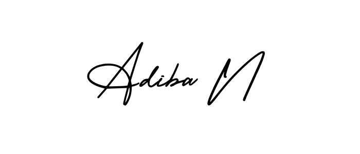 Also You can easily find your signature by using the search form. We will create Adiba N name handwritten signature images for you free of cost using AmerikaSignatureDemo-Regular sign style. Adiba N signature style 3 images and pictures png