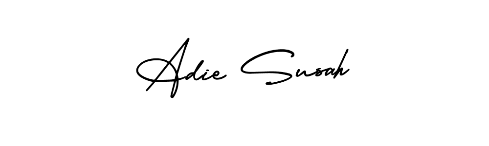 How to make Adie Susah name signature. Use AmerikaSignatureDemo-Regular style for creating short signs online. This is the latest handwritten sign. Adie Susah signature style 3 images and pictures png